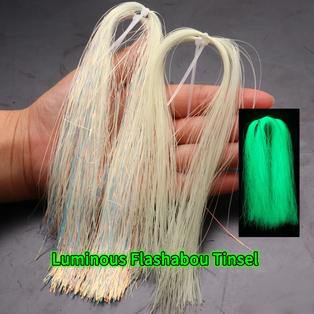 Ellllv 4 Packs Jig Hook Lure Making Material Twisted Flashabou Holographic Tinsel Sabiki Rig Fly Fishing Tying Crystal Flash