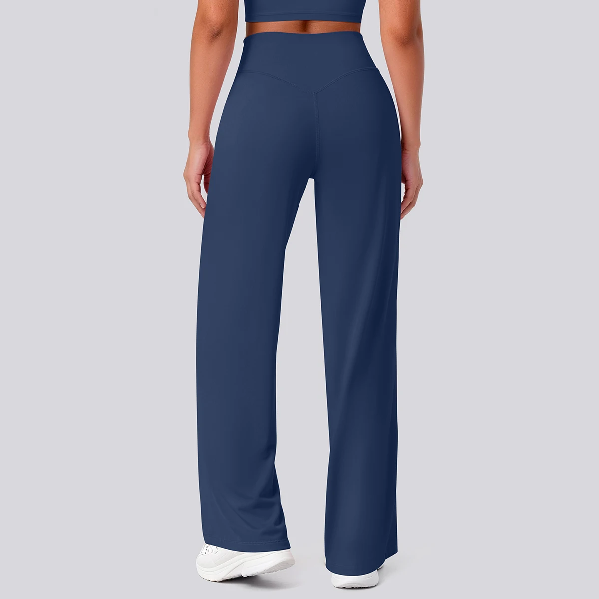 Rooftrellen Damen-Sporthose, Schlaghose, Hochgeschnittene, Lose Weite Hose, Einfarbig, Dünne Fitness-Sporthose für Frauen – Detail 19