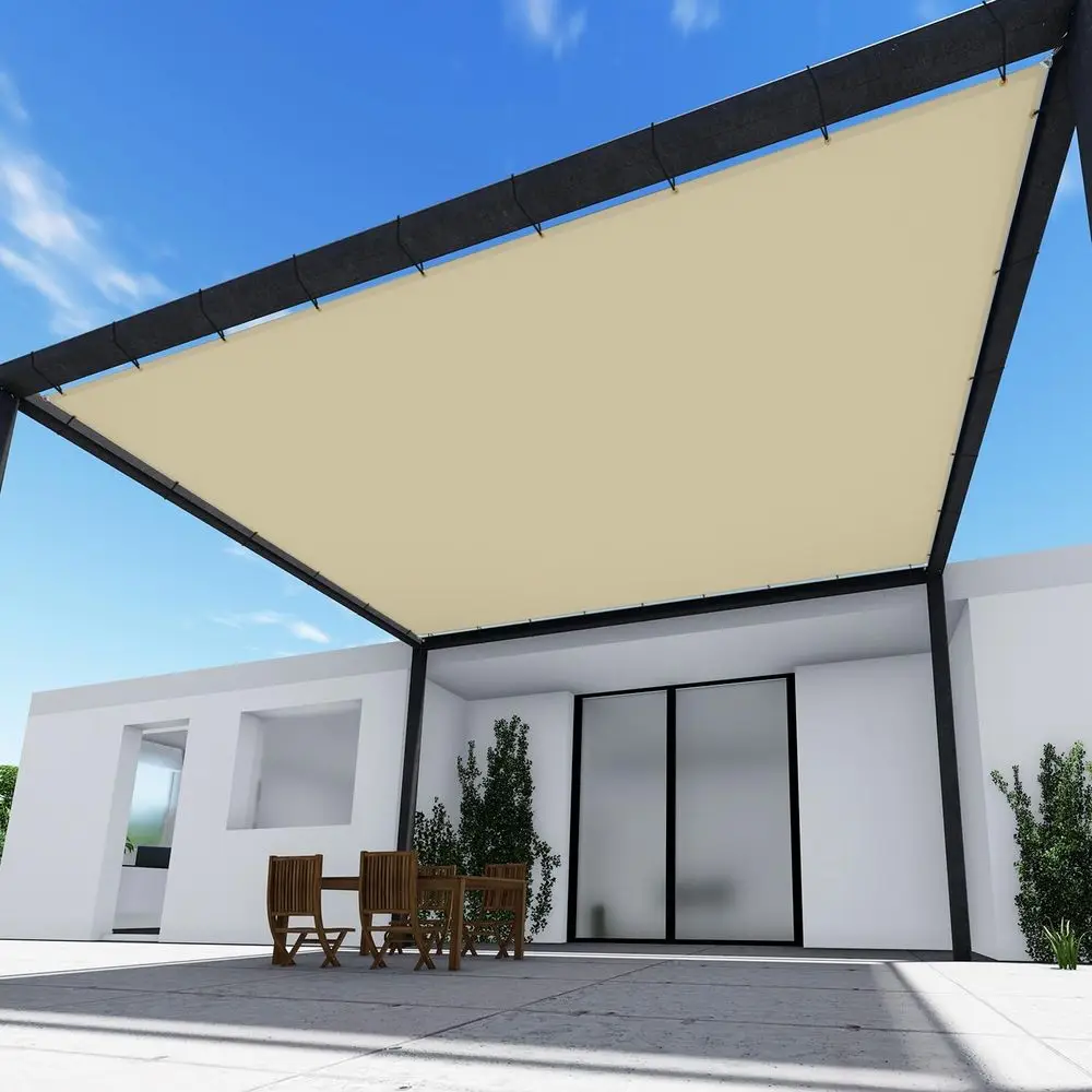 

20' x 30' Waterproof Shade Cloth with Grommets, UV Block Fabric for Patio, Deck, Carport, or Pergola, Beige