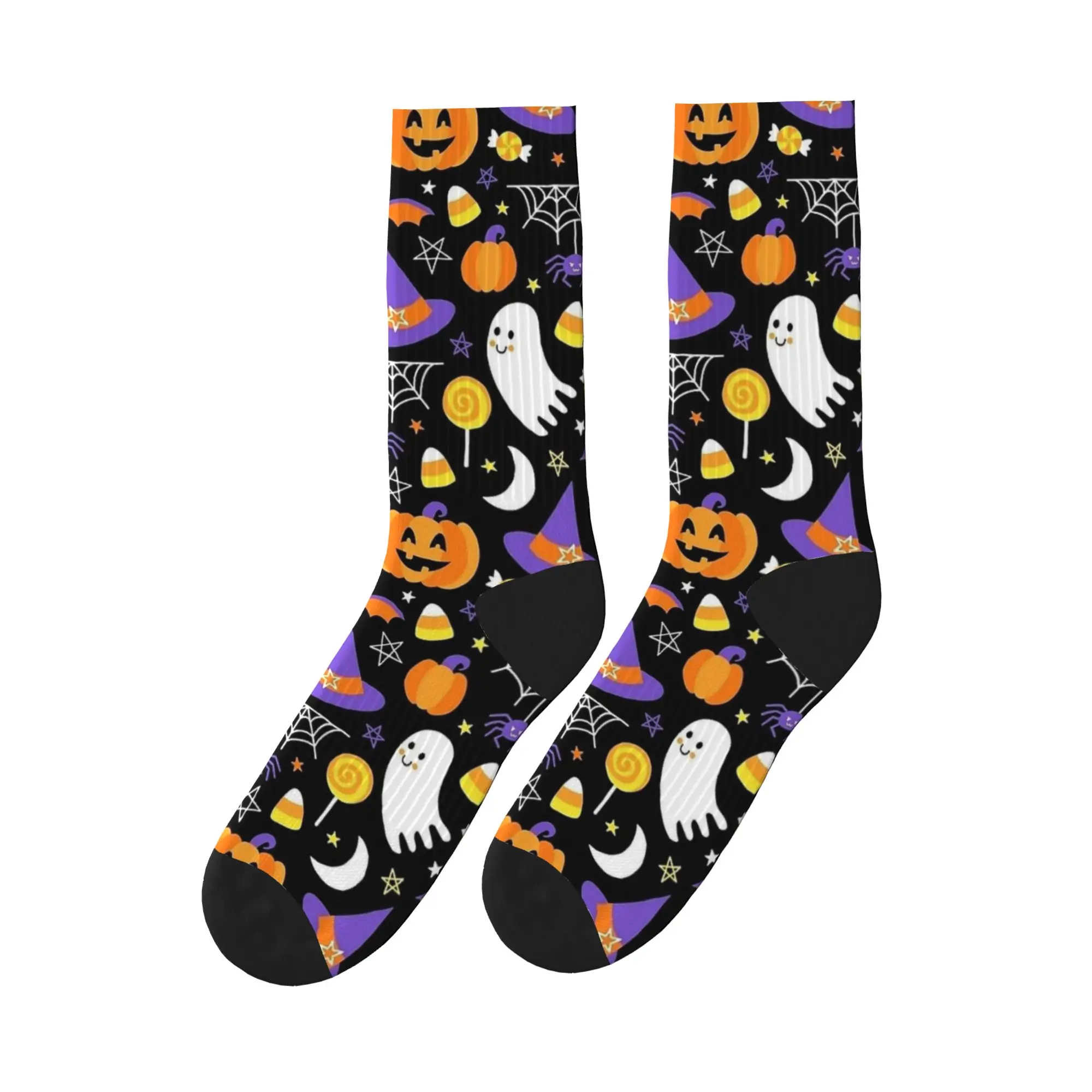 

Жуткие милые носки на Хэллоуин с призраками, новинка, чулки для пары, уличные носки высокого качества, осенние противоскользящие носки с графическим рисунком