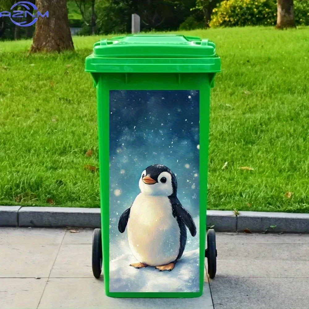 Home Garbage Dustbin 2D Printed Pattern Decal Creative Ornament for Bin Decoration