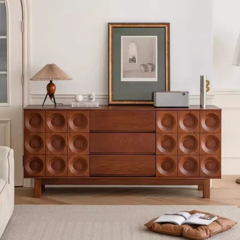 Side cabinet American side cabinet solid wood frame