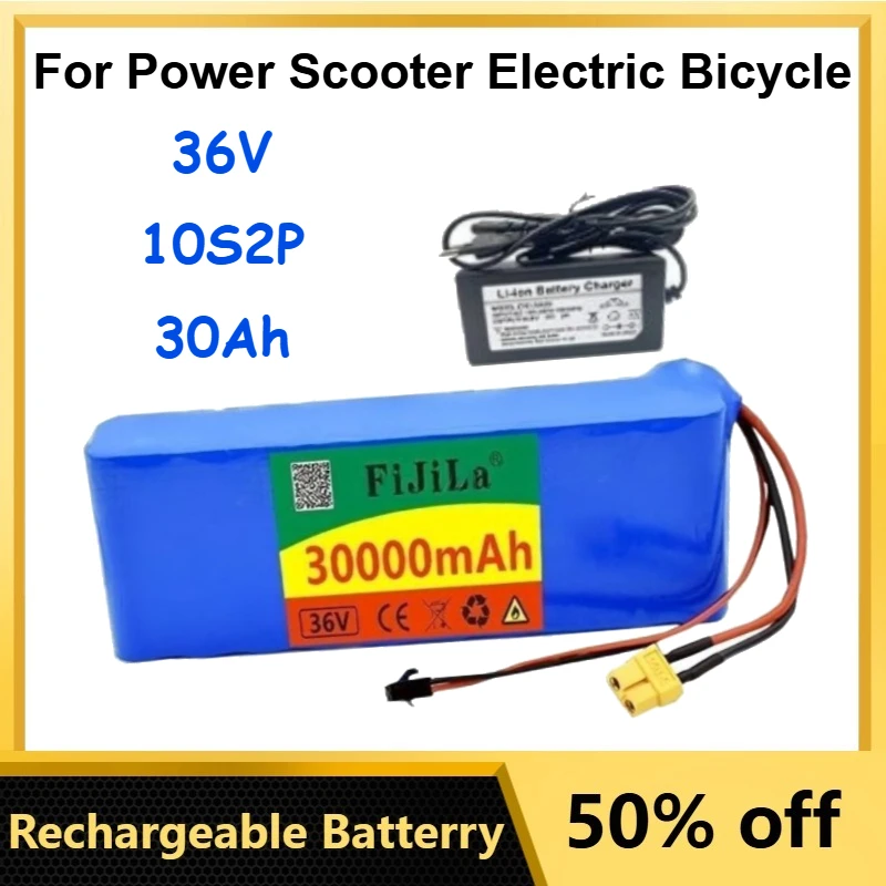 Air Transport 36V 10S2P 30Ah 18650 Lithium Ion Battery Pack Built-in BMS for Power Scooter Electric Bicycle Li-ion Batteries