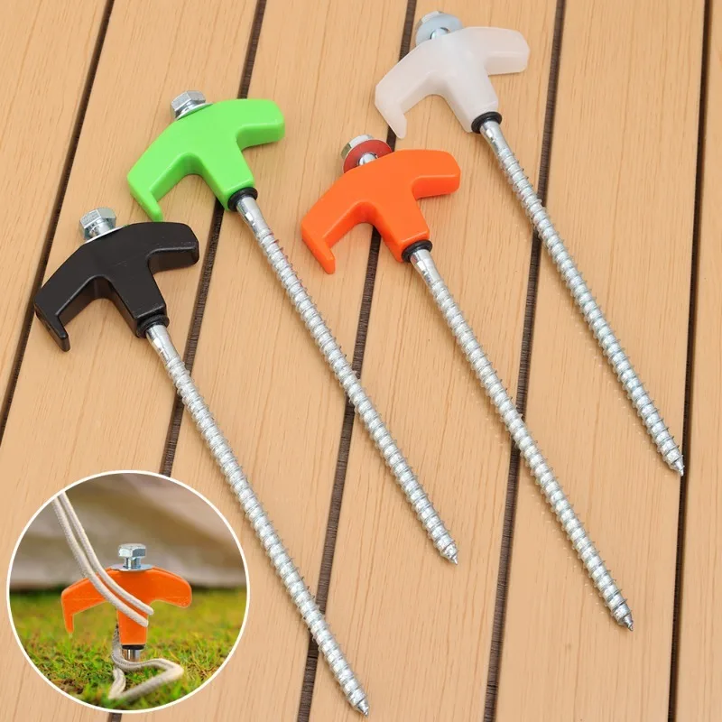 Tent Stakes Heavy Duty 4/1pcs Rustproof Ground Nail Pins Non Rust Metal Yard Stakes Nail Spikes for Family Camping Patio Canopie