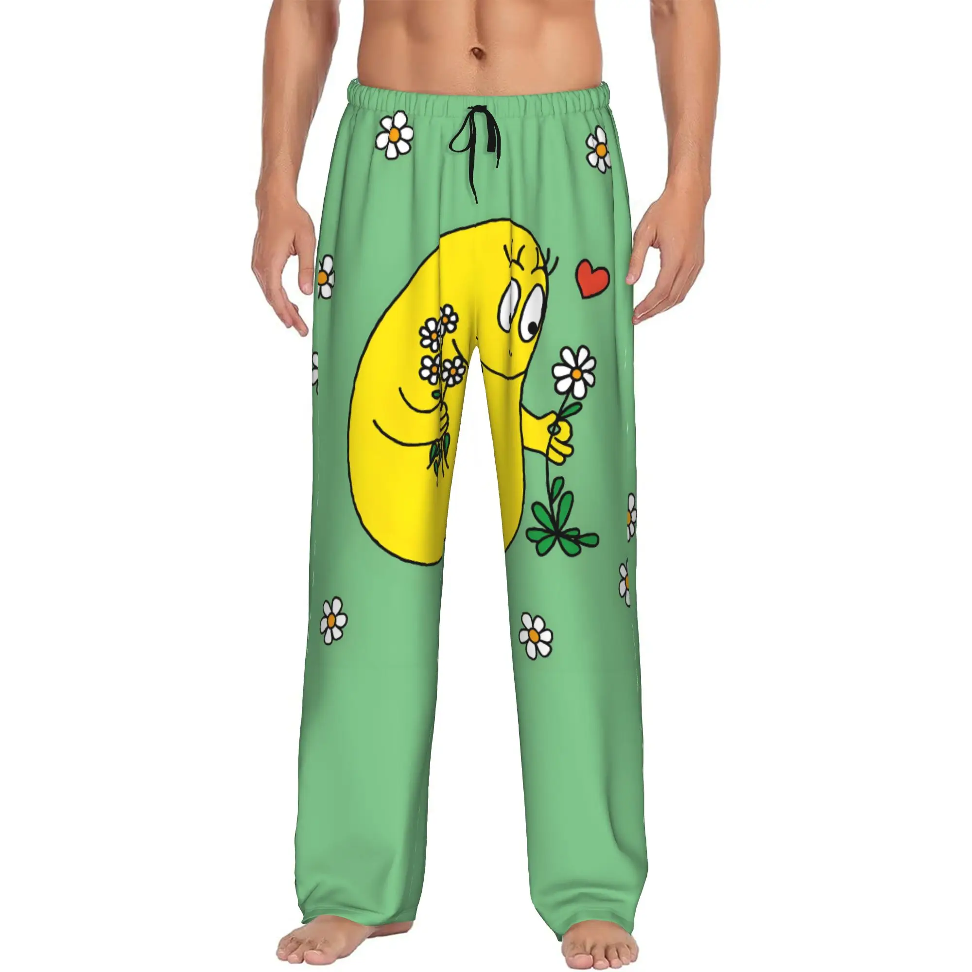 Custom Printed Funny Cartoon Barbapapa Wallpaper Pajama Pants for Men  Sleep Sleepwear Bottoms with Pockets