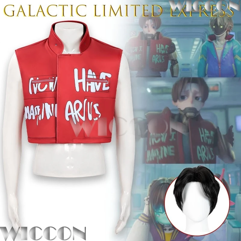 

‌‌Cart Milky Subway The Galactic Limited Express Cosplay Costume Anime Roleplay Party Halloween Red Jacket Navidad Carnival