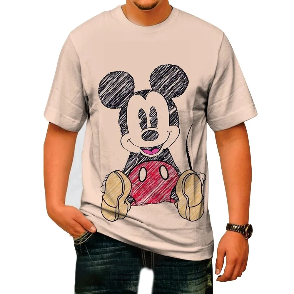 3D Print Disney Mickey Mouse T-shirts Men Clothing Summer Fashion Casual Short Sleeve Cool T Shirt Harajuku Streetwear Tops Tee