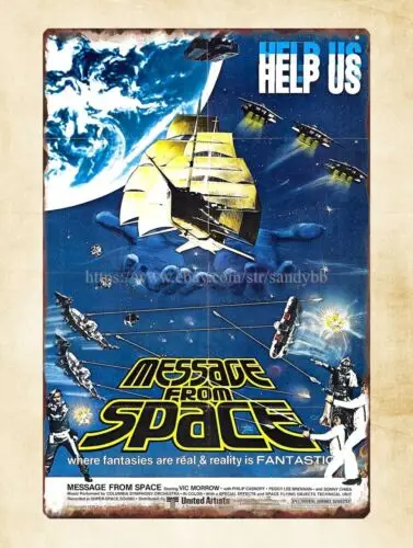 Message from Space horror sci fi movie poster metal tin sign house plaques