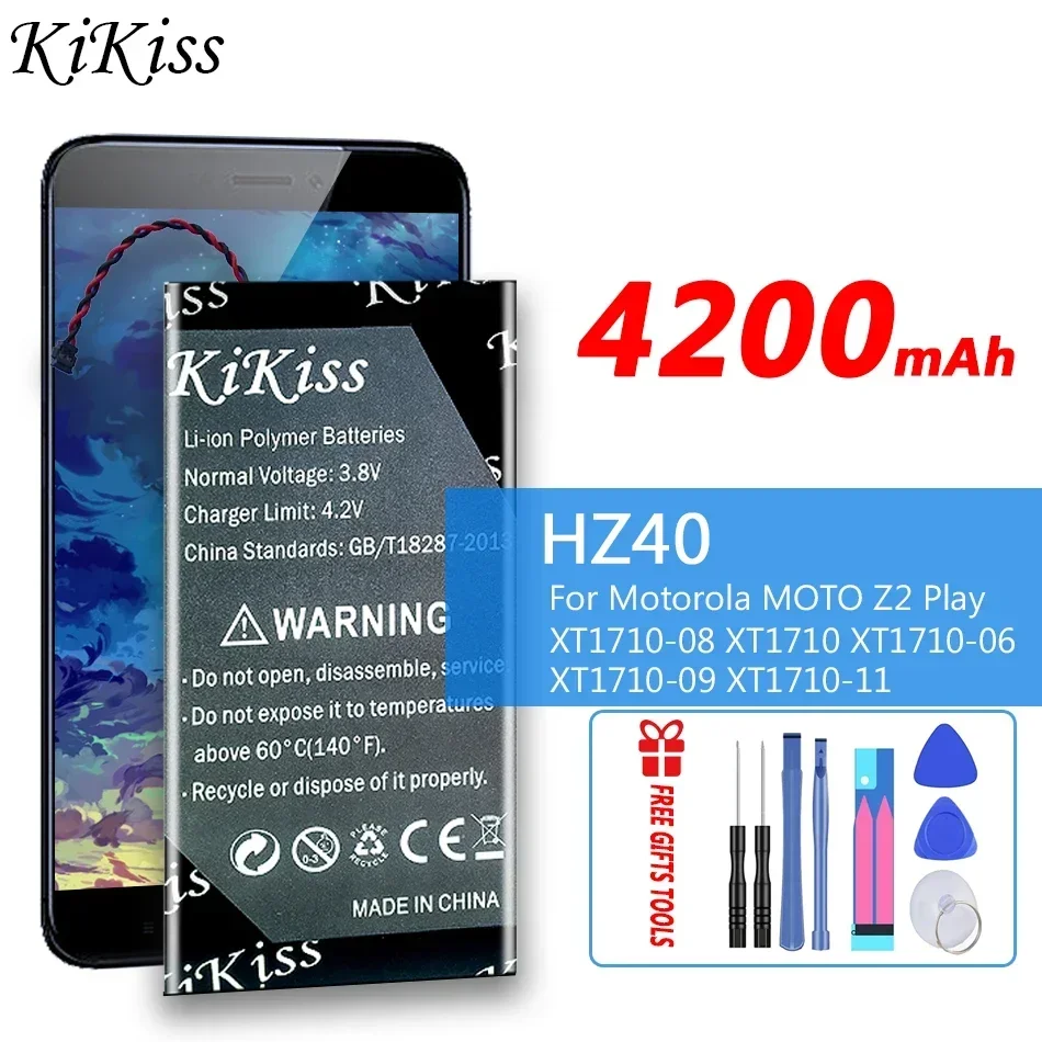 KiKiss High Capacity 4200mAh HZ40 Battery for Motorola Moto Z2 Play XT1710-01 XT1710-02 XT1710-08 XT1710-07 XT1710-09 XT1710-10