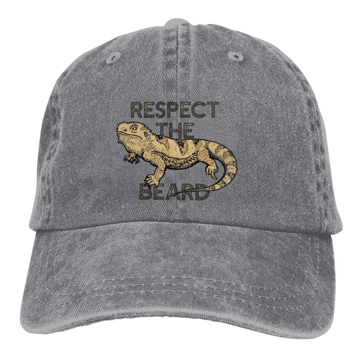 

Washed Men's Baseball Cap Bearded Dragon Trucker Snapback Cowboy Caps Dad Hat Gecko Lover Golf Hats