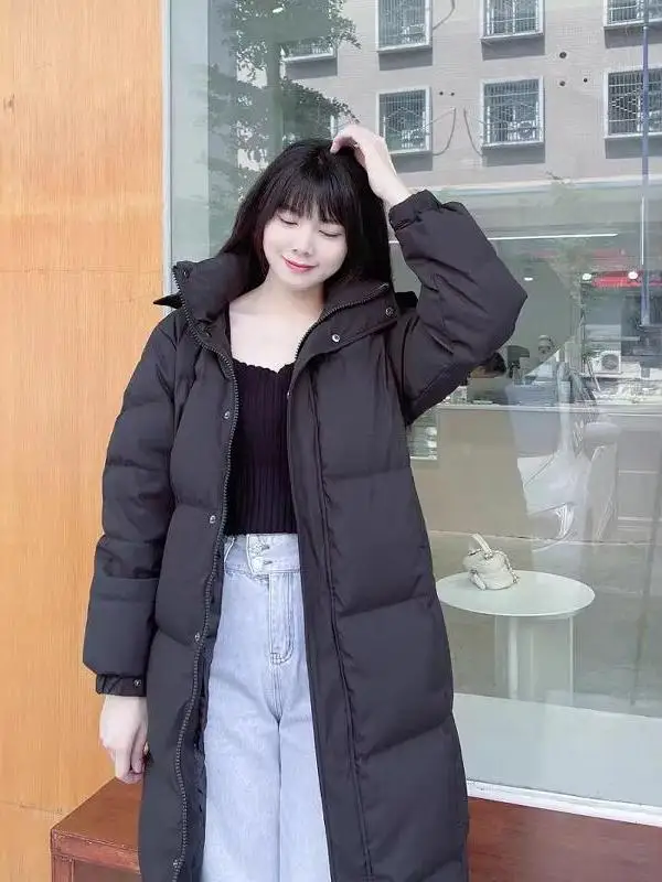 Koreaanse Sle Vrouwen Lange Over De Knie Jaet Thiened Katoen Gewatteerde Jas Loose Fit Winter Nieuwe Collectie Bla Du Down jas