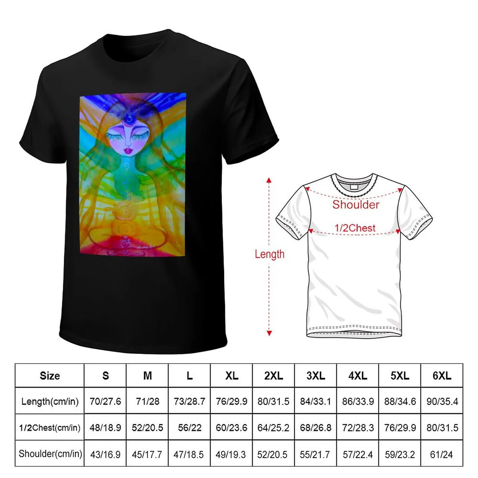 Chakra meditation T-Shirt rapper graphic tees customizeds plus size clothes t shirt for men