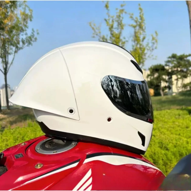 Full Face Motorcycle Helmet, Carbon Fiber Tail Wing Multiple Gear Adjustment, Unisex Helmet Tail Wing DOT ECE Approved