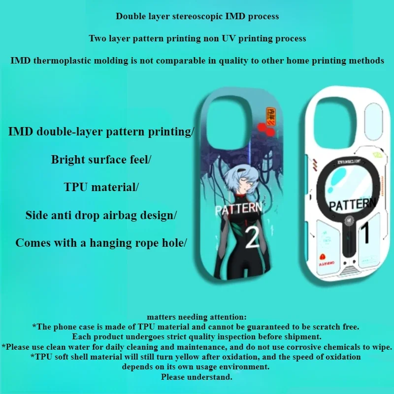 EVA EVANGELION anime cartoon cute Ayanami Rei magnetic double-layer mobile phone case magnetic bracket for iPhone Huawei Mate