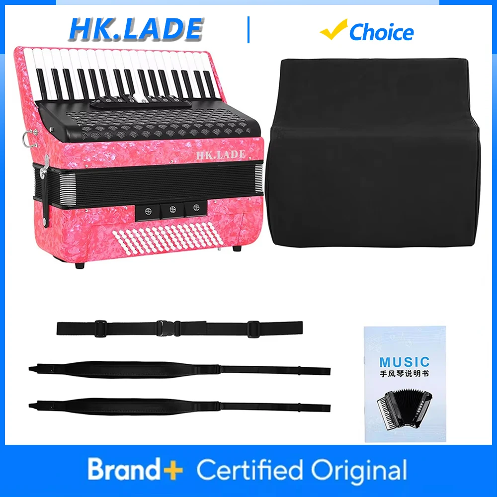 

HK.LADE AH-200 Accordion 37 Keys 96 Bass Multiple-voice Accordion with Bag Keyboard Instrument for Grading Performance/Teaching