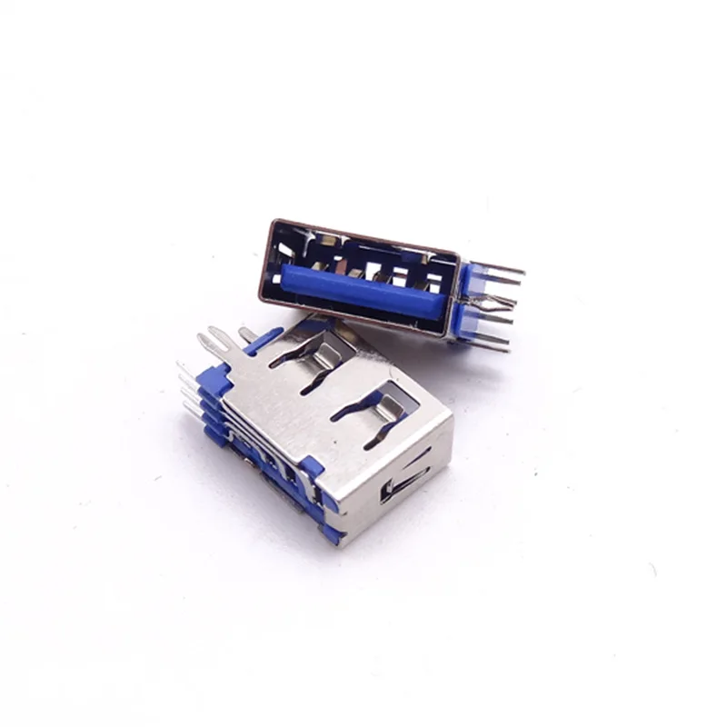 For USB Side Insert Female Block USB Female Block Short Body 10.0 Long Side Insert O-Pin Board Female Block, Straight Edge