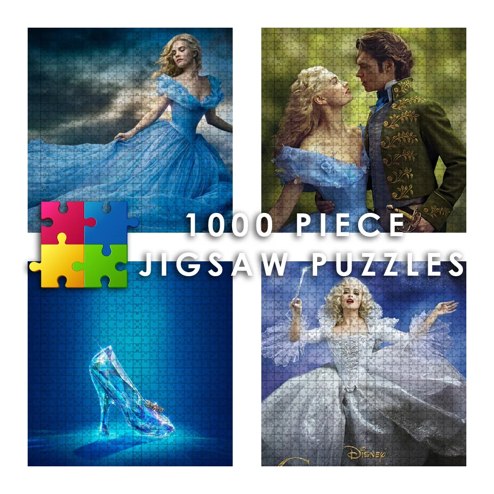 

Fashion 1000 Piece Jigsaw Puzzles Disney Classic Movie Cinderella Creative Puzzle Paper Decompress Educational Toys Kids Gifts