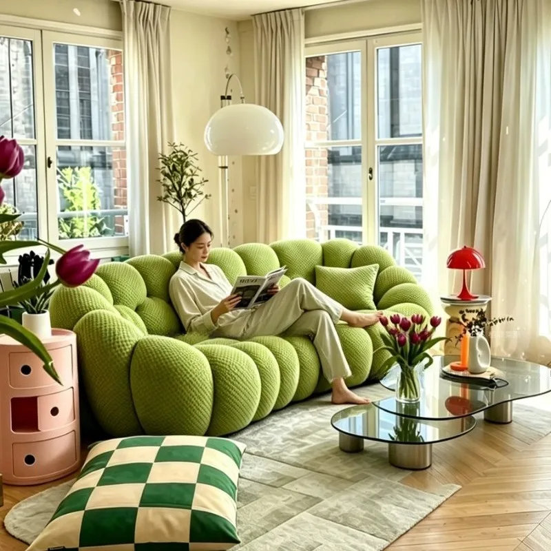 Yellow Bubble Living Room Sofas Oversized Cushion Nordic Modern Sofa Living Room Boneless Divano Soggiorno Home Furniture