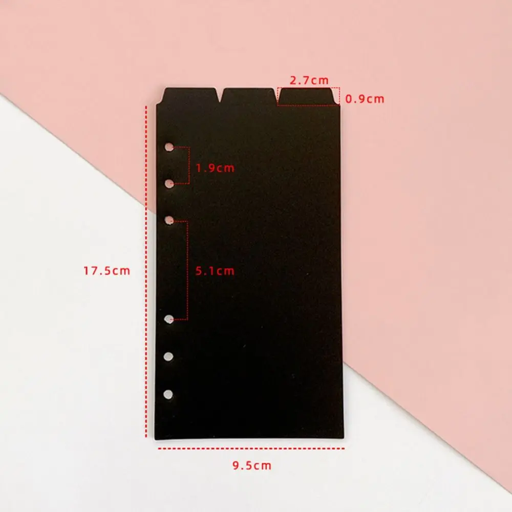 A5 A6 Separator Paper Index Black White Page Notebook Page Classification Separator 6 Holes Transparent