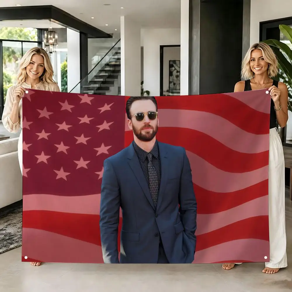 superstar C-Chris Evans Flags Tapestry Creative Pattern Photo Living Room Wall Art Party Outdoor Decor