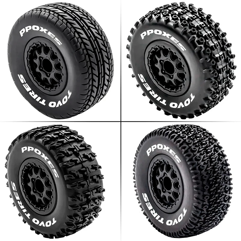 

4pcs 108mm 1/10 Short Course Truck Tire Wheel Tyre 12mm Hex For Traxxas Slash Arrma Senton HuanQi 727 Vkar 10sc HPI HSP RC Car