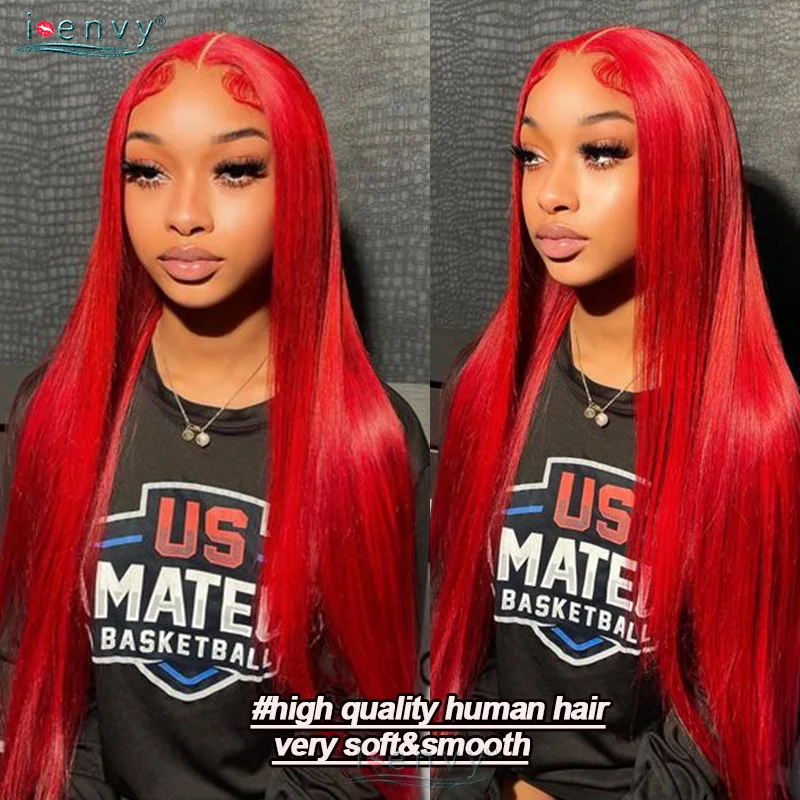 Bone Straight Human Hair Red Lace Front Human Hair Wigs Colored 99J Burgundy Lace Front Wig 13X4 Hd Lace Frontal Wig Human Hair