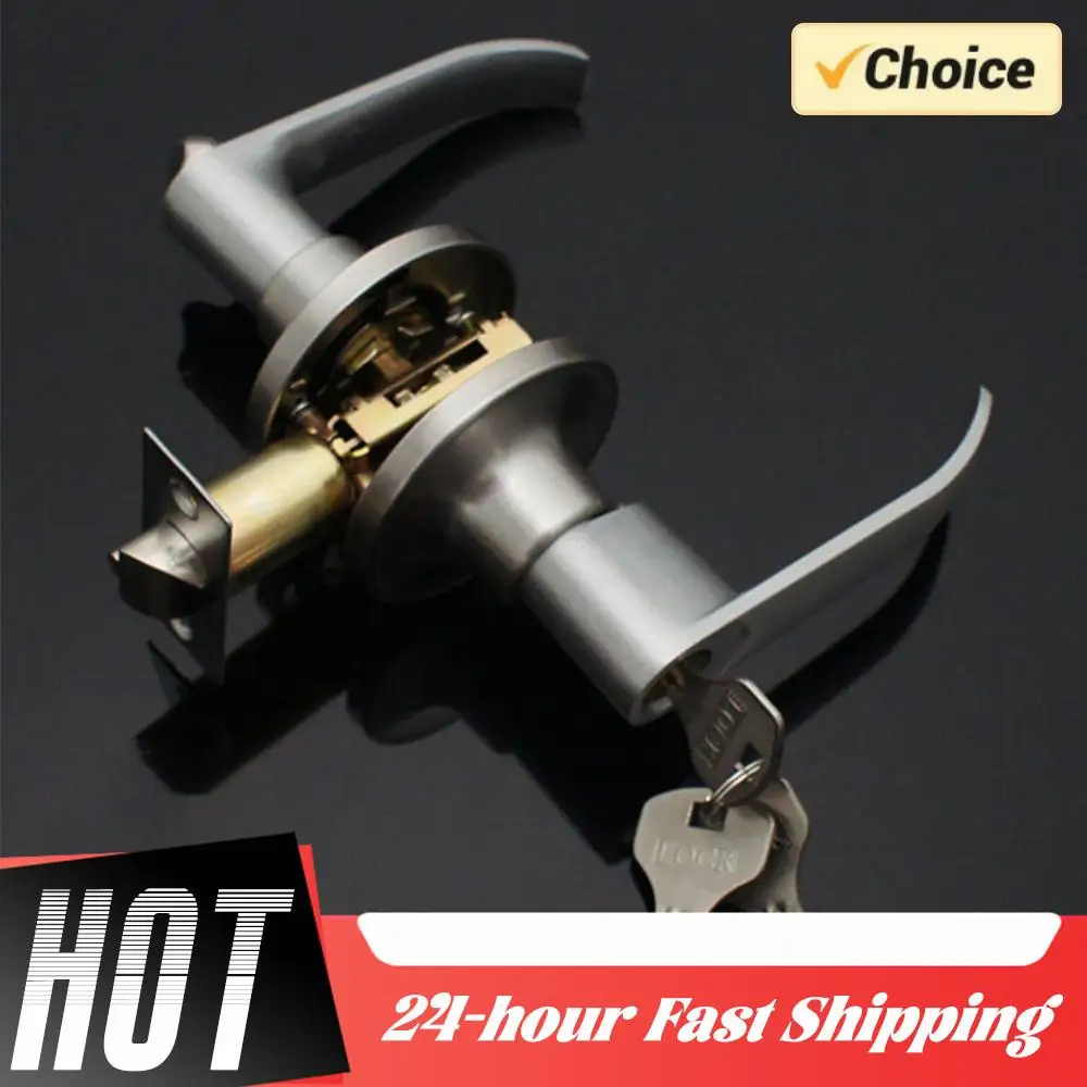 

Дверная ручка-замок с 3 ключами, из нержавеющей стали, для входных и межкомнатных дверей, для дома и офиса