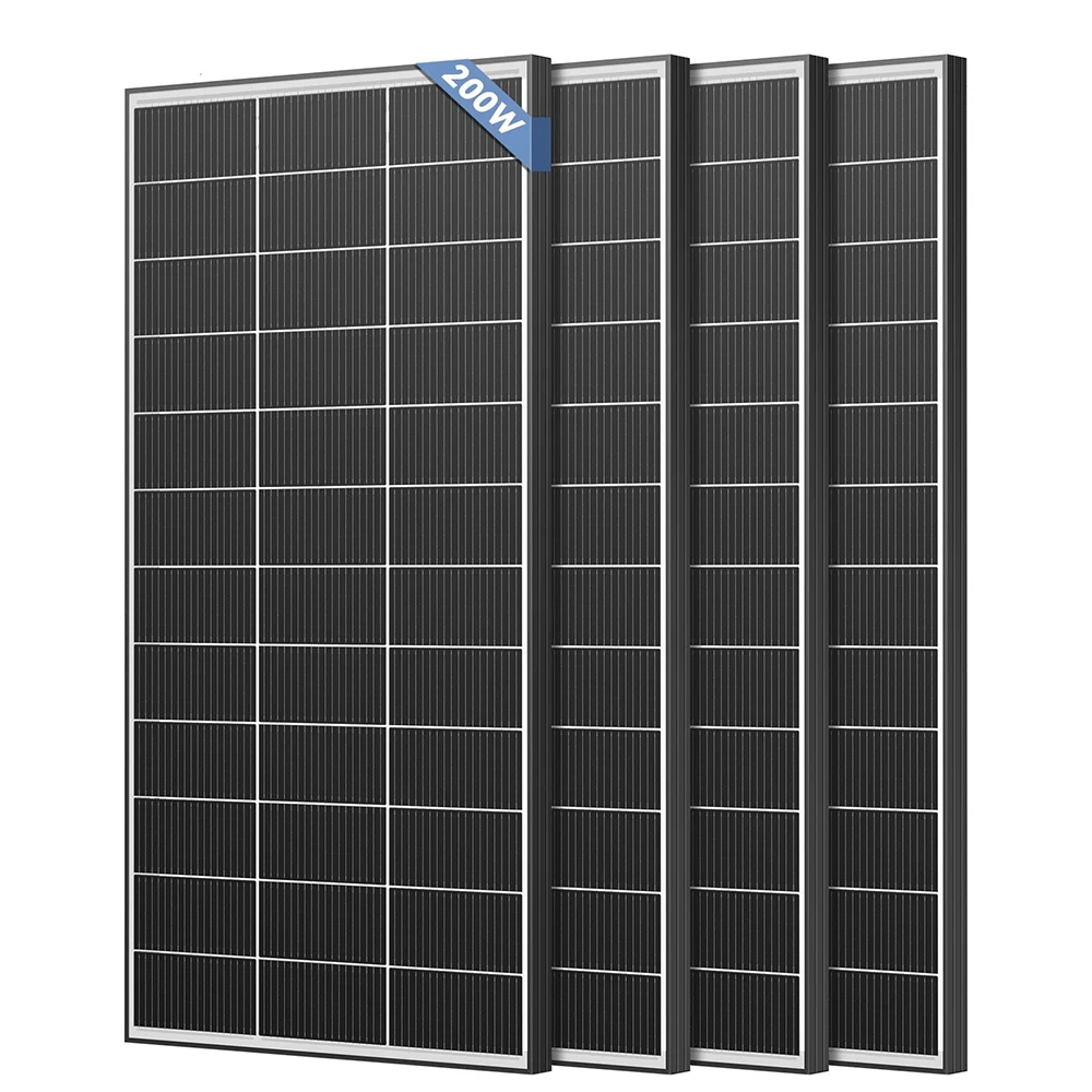 RVPOZWER 200W/400W/800W Bifaziales Solarmodul 18BB N-Typ Mono-Zellen Hocheffiziente PV-Technologie für Hausdächer, Netzunabhängige Anwendungen und Outdoor-Bereiche