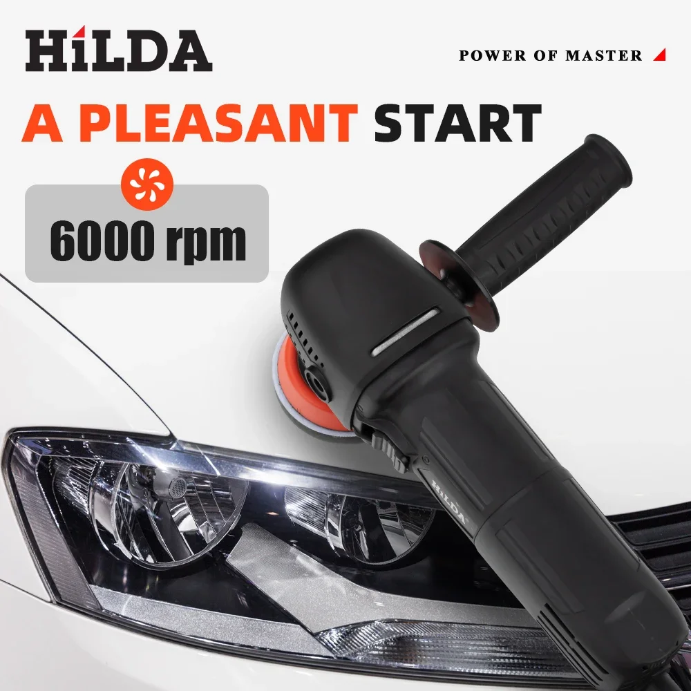 HILDA 3 inch Polisher Adjustable Speed Car Electric Polishing Machine Waxing Machine Car Furniture Polishing Power Tools