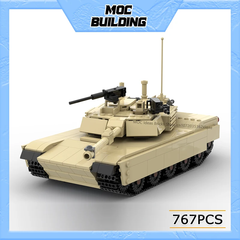 

﻿MOC Building Blocks Military Vehicle Series M1 Battle Tank Model DIY Assemble Bricks Creative Toys Collection Display Gifts