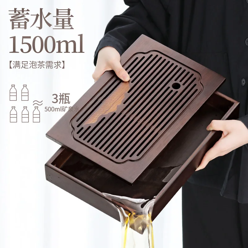 Living room home high-grade tea bamboo drain tray 2024 new Kung Fu table small