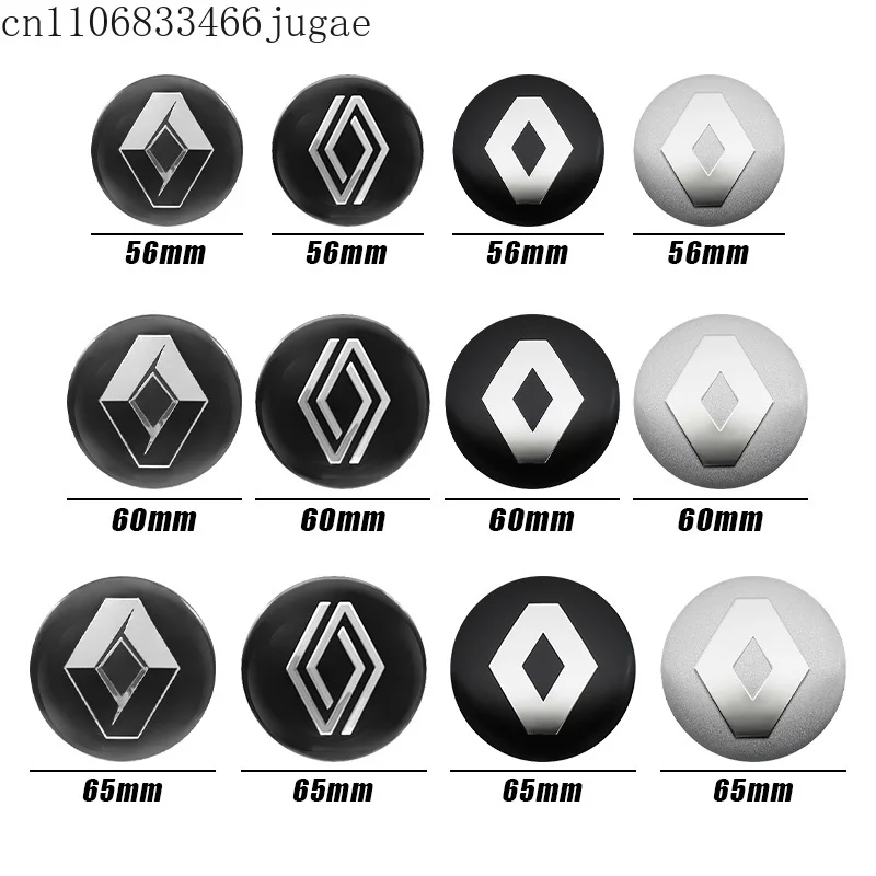 4 قطعة 56/60/65 مللي متر ملصقات عجلة السيارة غطاء محور المركزي شعار السيارة شارة ملصق مائي لرينو ميجان 2 3 كليو كوليوس كادجار كابتور أركانا
