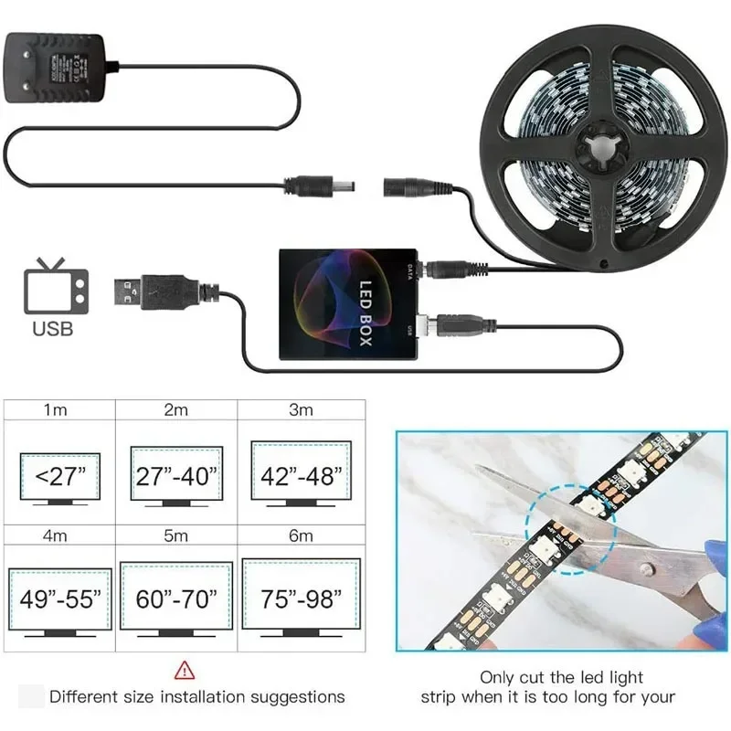 RGBIC LED Strip Light PC Background Computer Light Strip Monitor Screen Color Sync Smart Control Ambient Decor Lamp Decoration