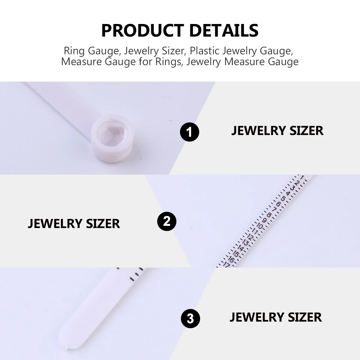 

Ring Size Gauge Jewelry Sizer Tool Plastic Measure Accurate Comfortable Fit Wedding Gift Durable Lightweight Sizing Tool Finger