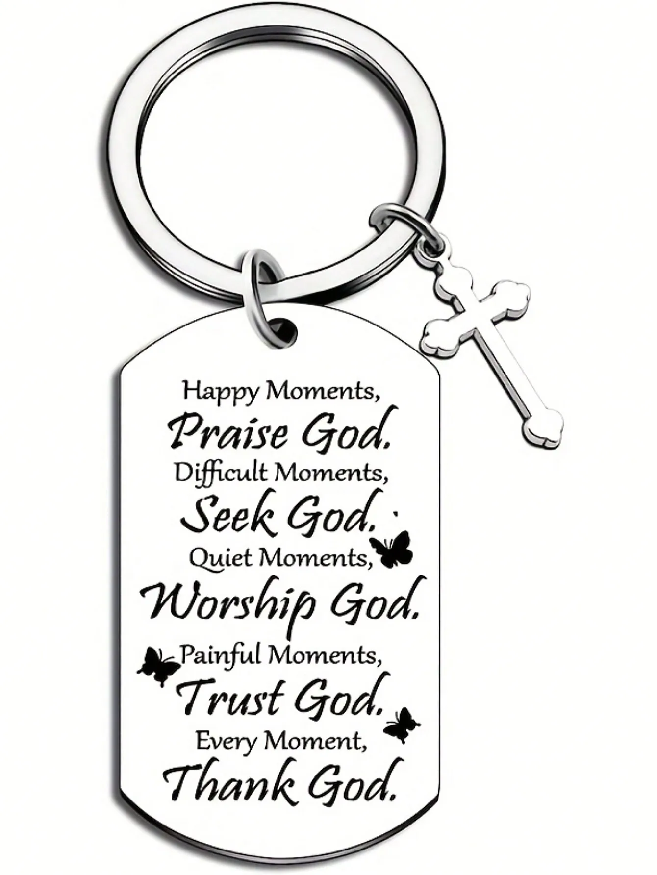 Street Inspirational Poem Keychain For Women/Men, A Reminder To Stay Positive And Grateful, Keyring Gift Car Accessories Bag Charm School Cute Goth Y2k Gifts For Mother, Father, Graduation, And Teacher