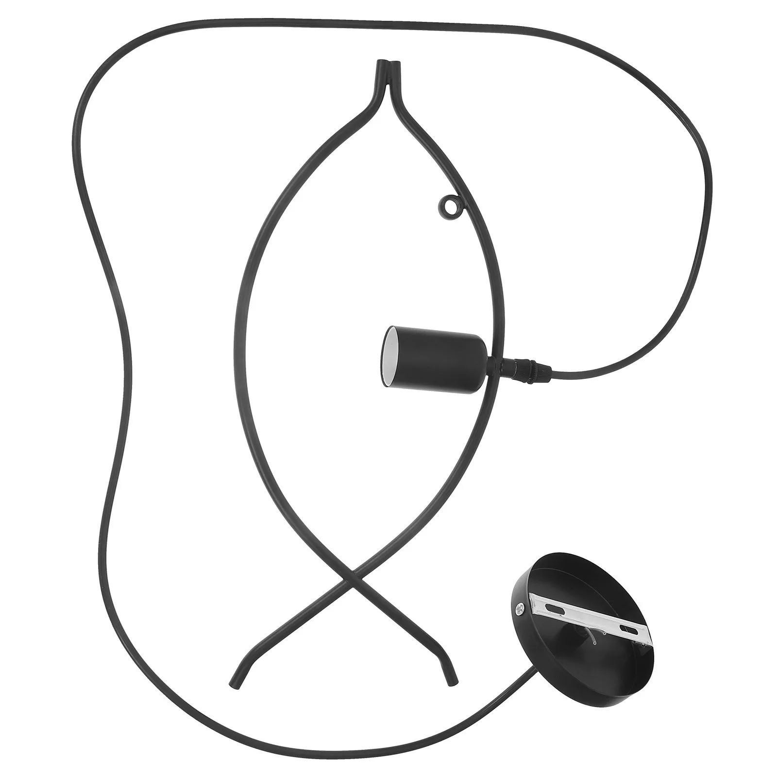 Lustre em forma de peixe de ferro ajustável, lâmpada de teto moderna para sala de estar, quarto, sala de jantar, luz decorativa