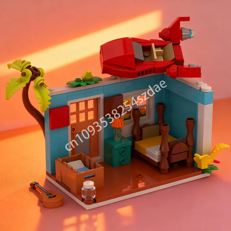 

195 шт. MOC Lilo S комната смещенная модель строительные блоки архитектура сборка рождественские подарки DIY игрушки креативный кирпич на день рождения