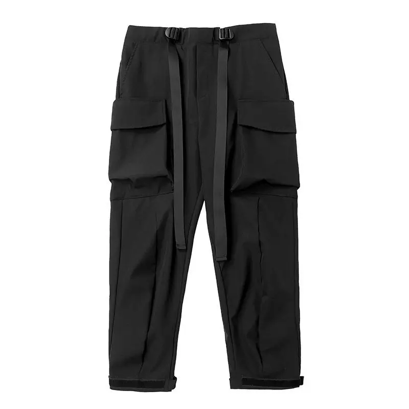 11 BYBB\'S DARK Hip Hop Cargo Pants Men Ribbons Casual Loose Joggers Trousers Elastic Waist Fahsion Harajuku Streetwear Pant W582