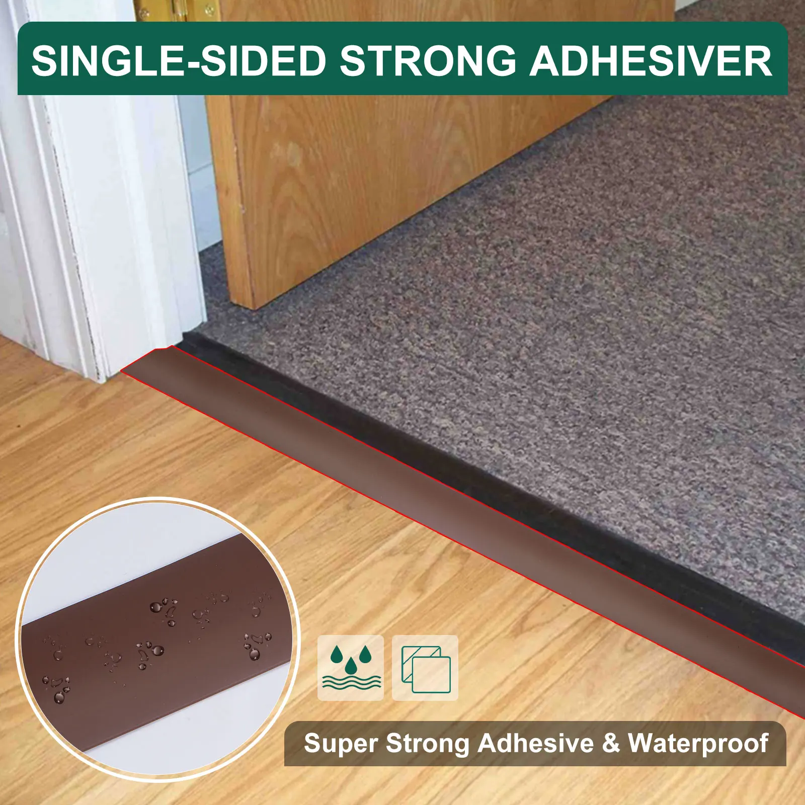 3 Meters Self-adhesive Carpet Floor Edging Trim Strip Flooring Transition Strips Floor Cover Strips Door Trim Sealing Strips