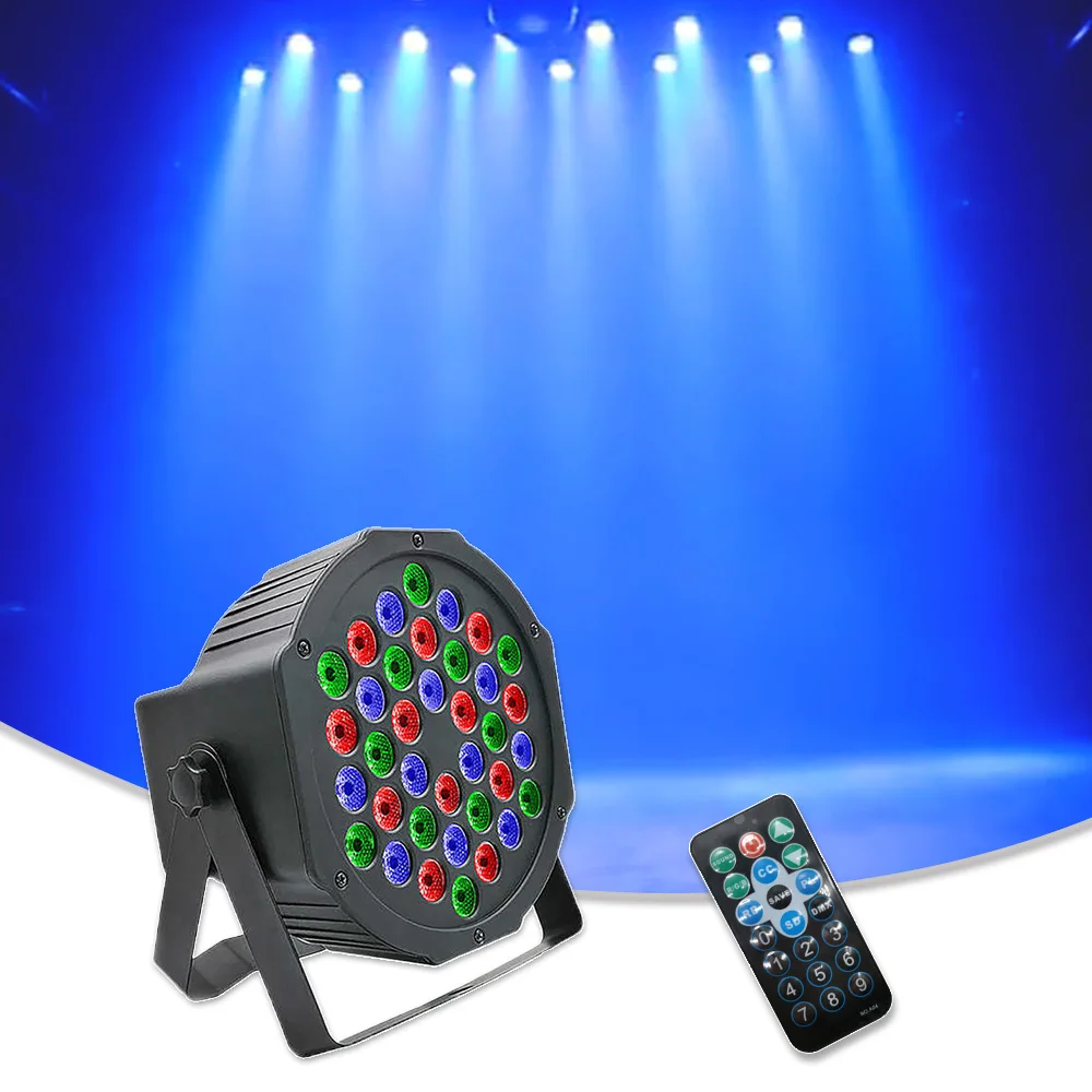 YUER LED 36x3w RGB Flat Par Light DMX Remote Control Beam Party Stage Effect Light Wash Strobe Disco DJ Projector Lighting