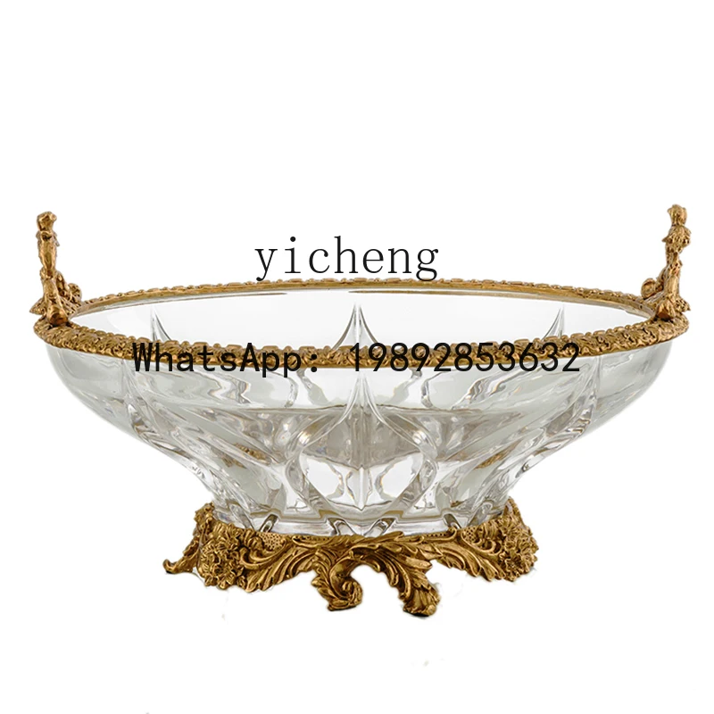X6   crystal with copper vase glass copper fruit plate luxury living room coffee table
