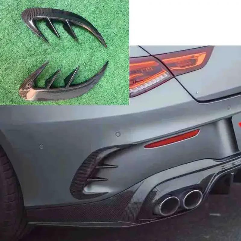 Para Mercedes Benz CLA clase W118 CLA200 CLA45 CLA35 fibra de carbono más tarde piezas de coche alerón de parachoques trasero cubierta de cuchillo de viento de aire Auto P