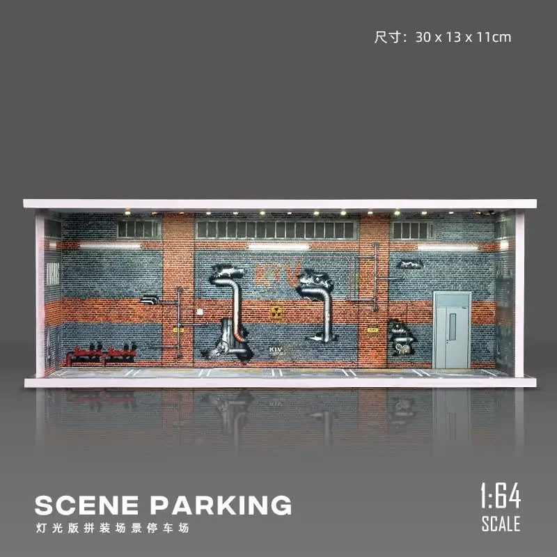 Collector 1:64 Light Garage Scene Parking Lot Toy Car Model Storage Box Display Box Diecast Model Car Toy Collection Gift