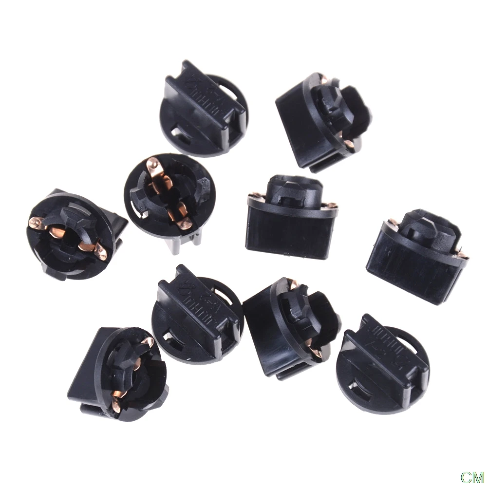 10pcs black T10 Car Light Socket Twist Lock Wedge Instrument Panel Dash Light Bulb Base