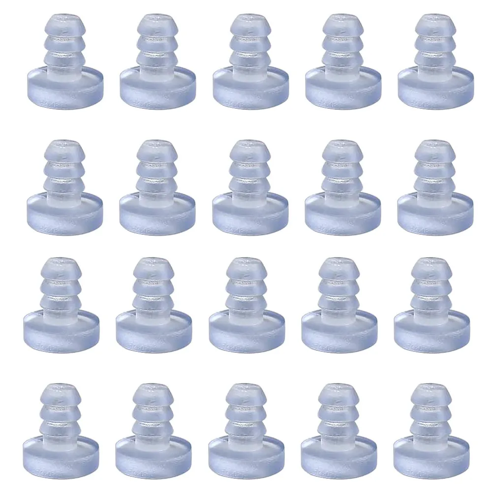 

100Pcs Anti Collision Rubber Bumpers PVC Stem Bumpers for Glass Table Holes Cabinet Door Protection Prevent Sliding Scratching