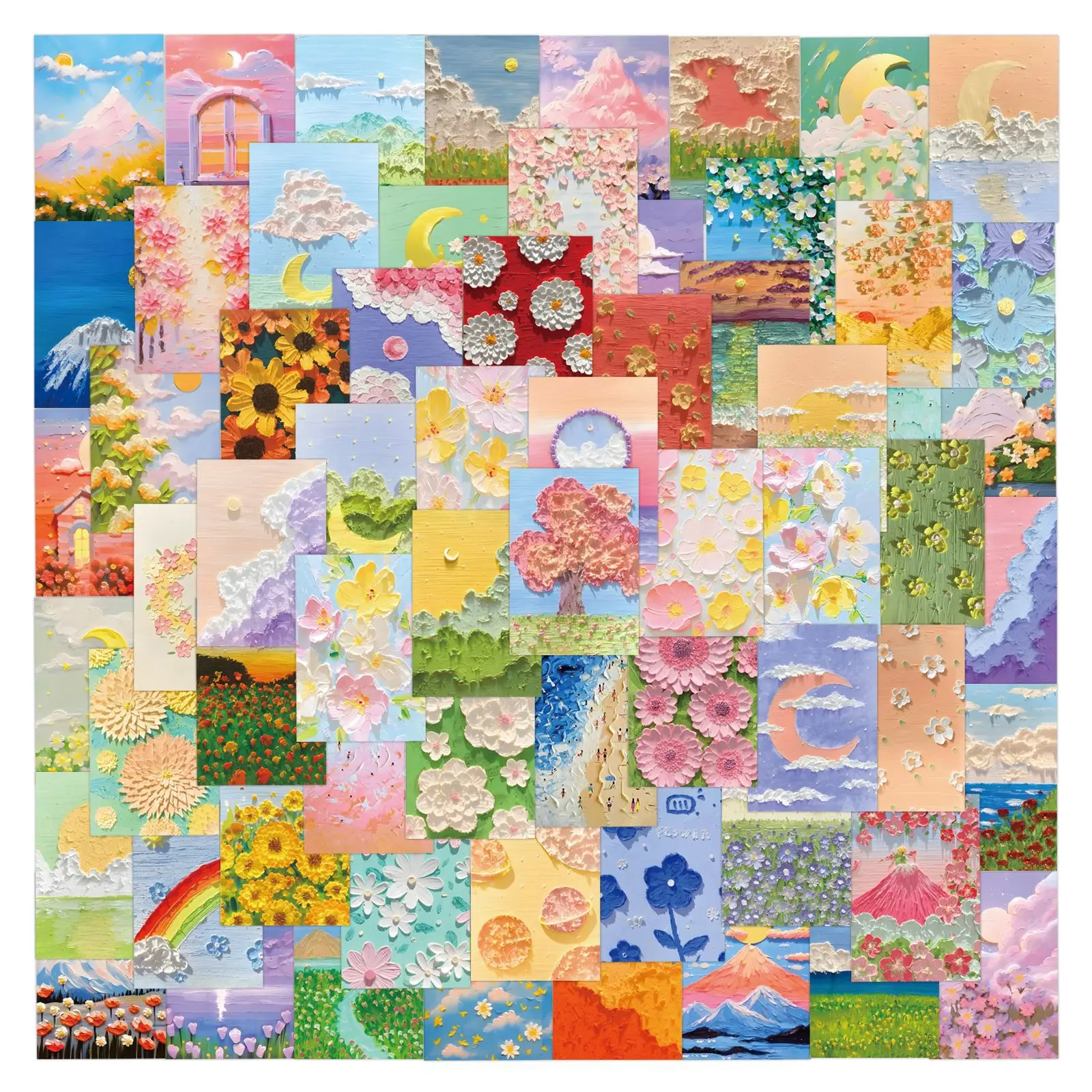 

120PCS Aesthetic Art Landscape Painting DIY Stickers Phone Snowboard Laptop Luggage Fridge Guitar Graffiti Cool Sticker