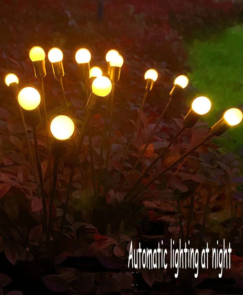 4-10PCS Solar LED Light Outdoor Waterproof Sunlight Powered LandscapeFirefly Garden Lights Lawn Decor