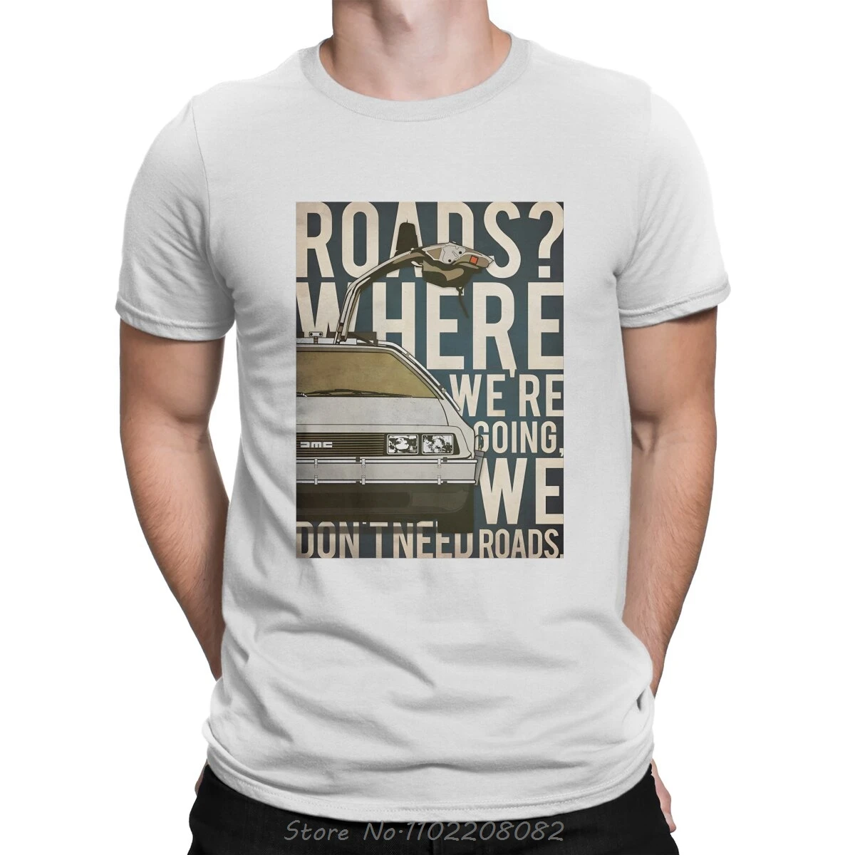 العودة إلى المستقبل الرجال تي شيرت العودة إلى المستقبل مجنون تيز قصيرة الأكمام س الرقبة تي شيرت ملابس علوية من القطن موضة عادية التي شيرت #4