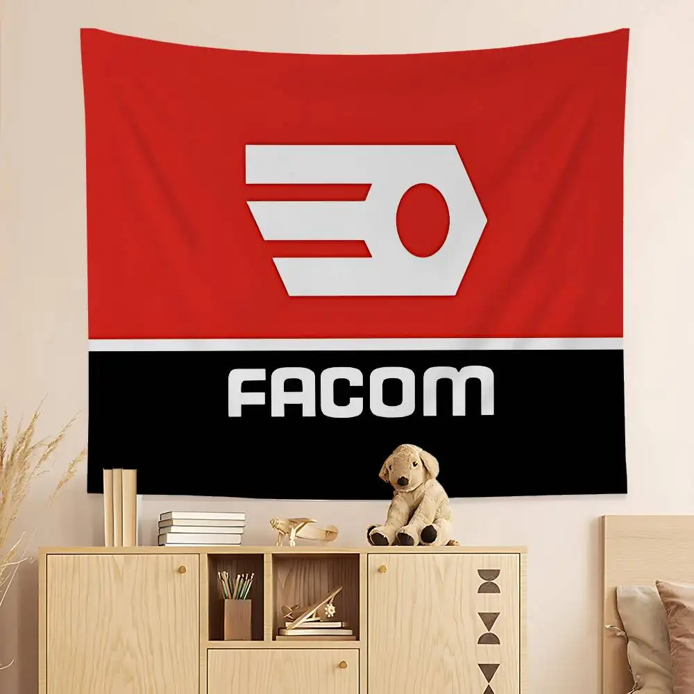 FACOM Logo Cartoon Tapestry Art Science Fiction Room Home Decor Wall Hanging Sheets