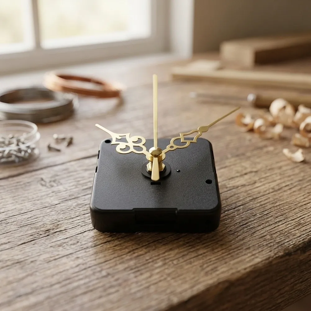 Clock Movement for Quiet Timekeeping in DIY Applications with Long Shaft to Fit Multi-Layer or Thick Clock Face Designs